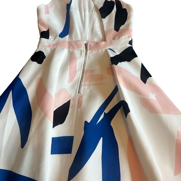 Elliatt Headway Abstract Print Scuba Skater Dress Mini Open Back Size Medium - Picture 11 of 15